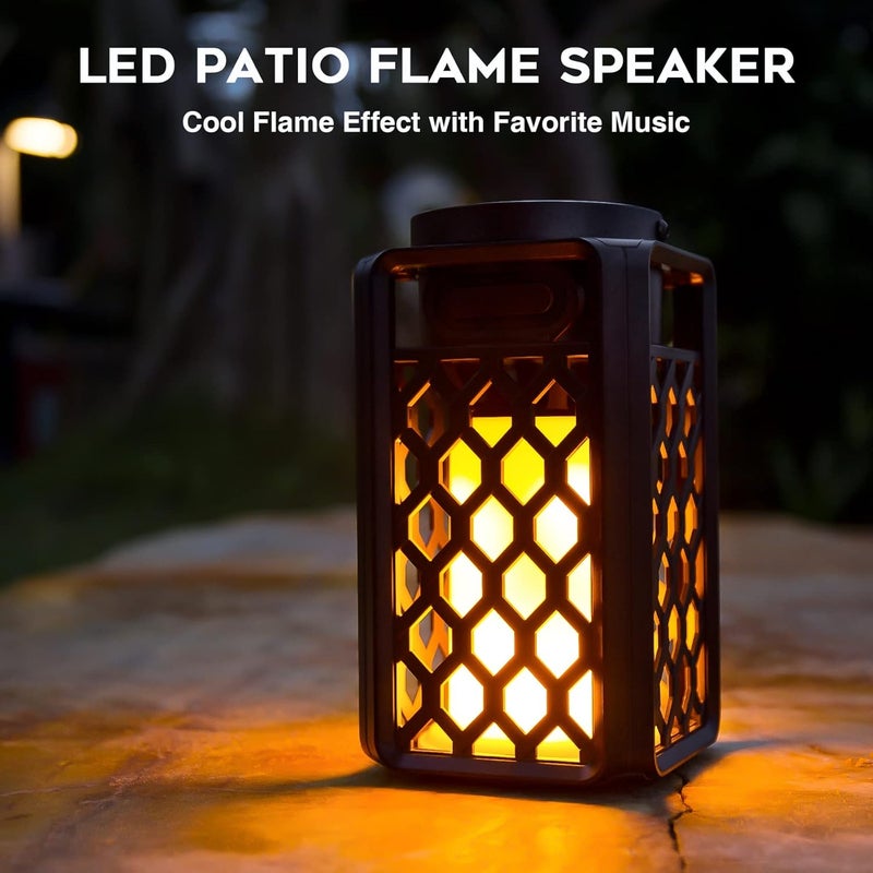 ANERIMST Outdoor Bluetooth Speakers, Led Flame Torch Lantern, Waterproof Wireless Speaker with Wall Mount/Stake/Hook, Camping Patio Accessories, 10W Stereo Sound, BT5.0, Cool Gadgets for Porch Garden Party - Image 2